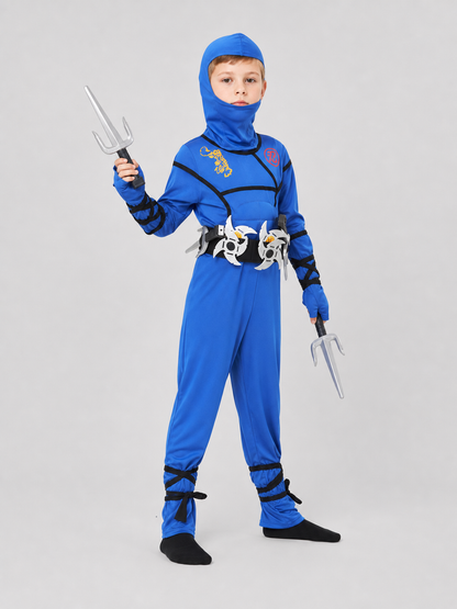 Ninja Cosplay Costume, Jumpsuit with Mask side view