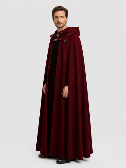 Hooded Death Cloak for Halloween, Vampire Costume side view