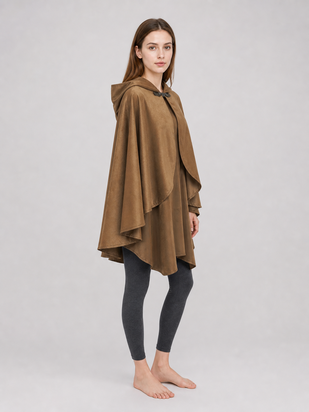 Brown Hooded Costume Cloak