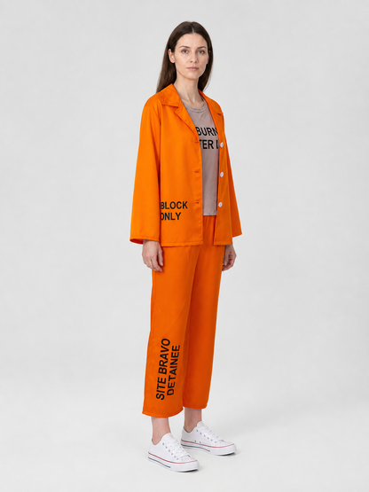 Prisoner Costume for Cosplay, 3-Piece Set, Orange
