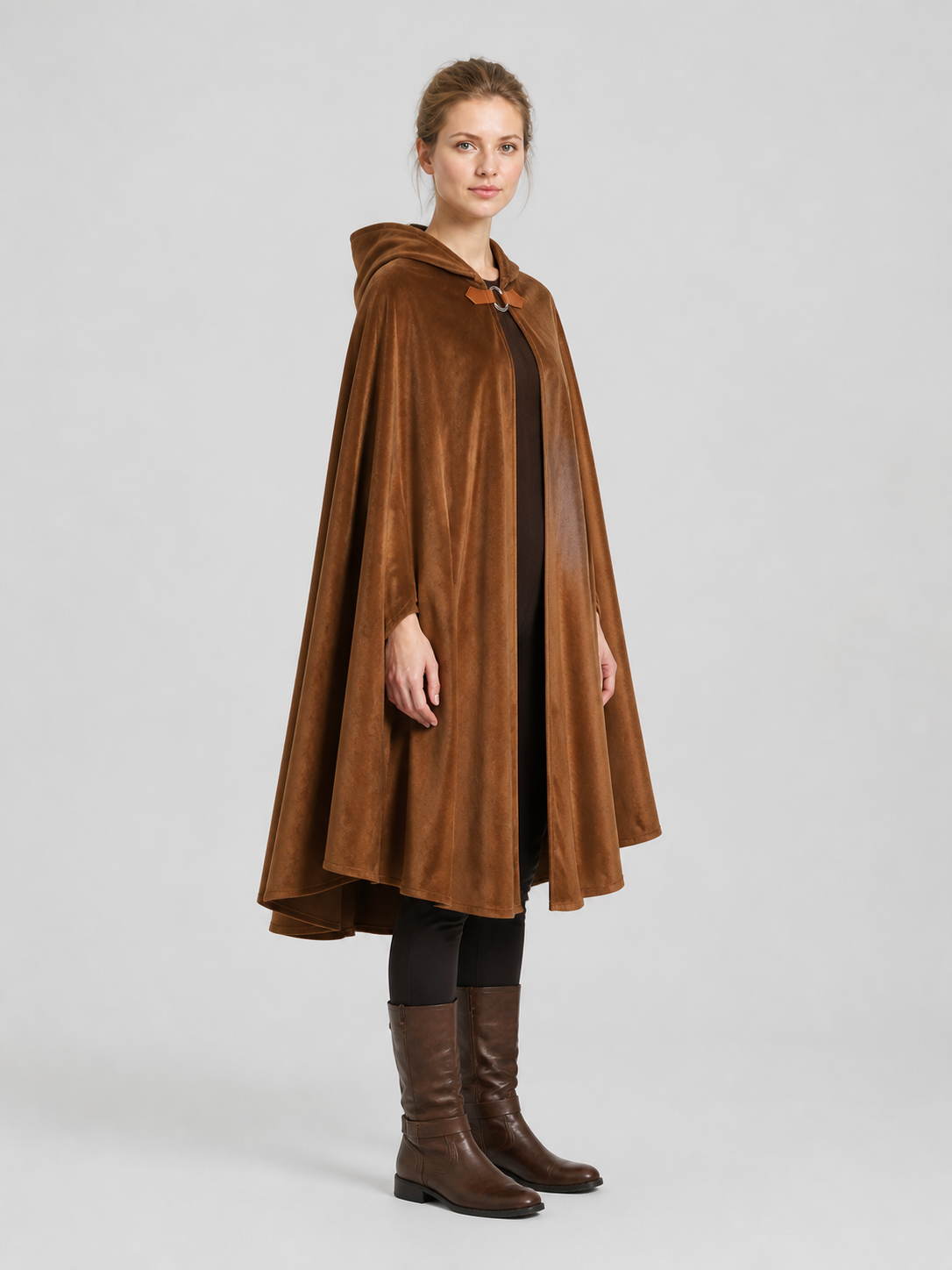 Brown Medieval Hooded Cloak
