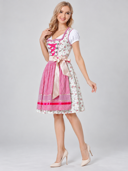 Dirndl-Style Dress with Apron and Bow
