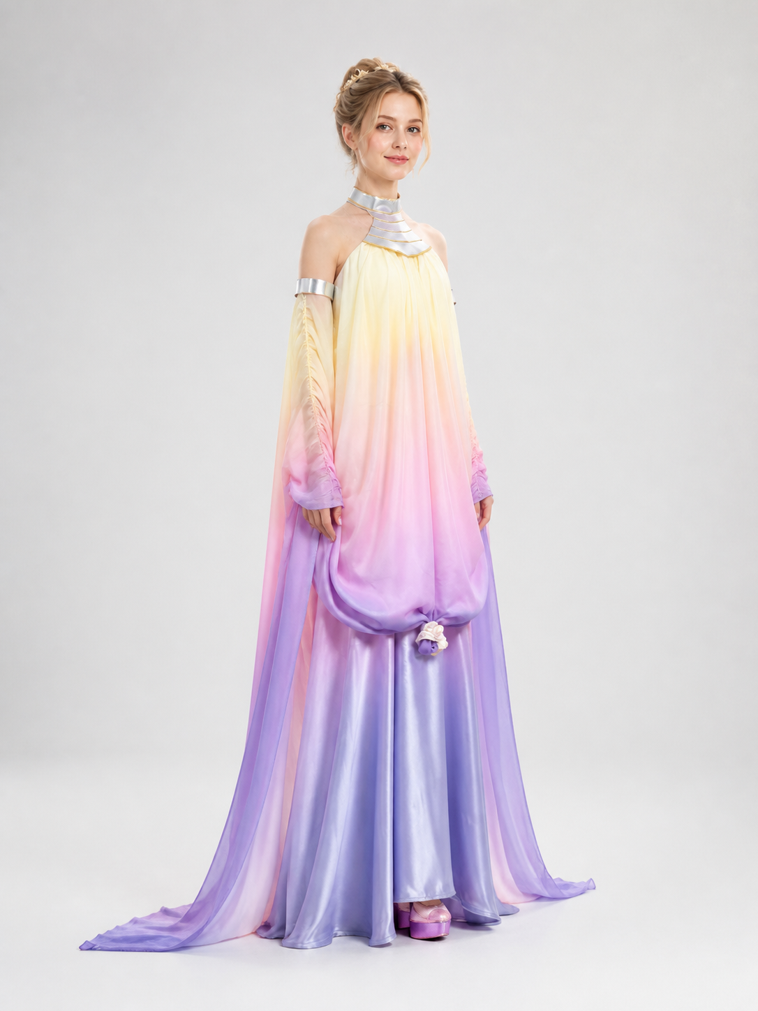 Star Wars Padmé Amidala Cosplay Costume, Long Dress side view