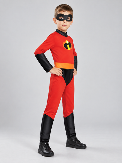 Kids' Superhero Costume with Mask, Red