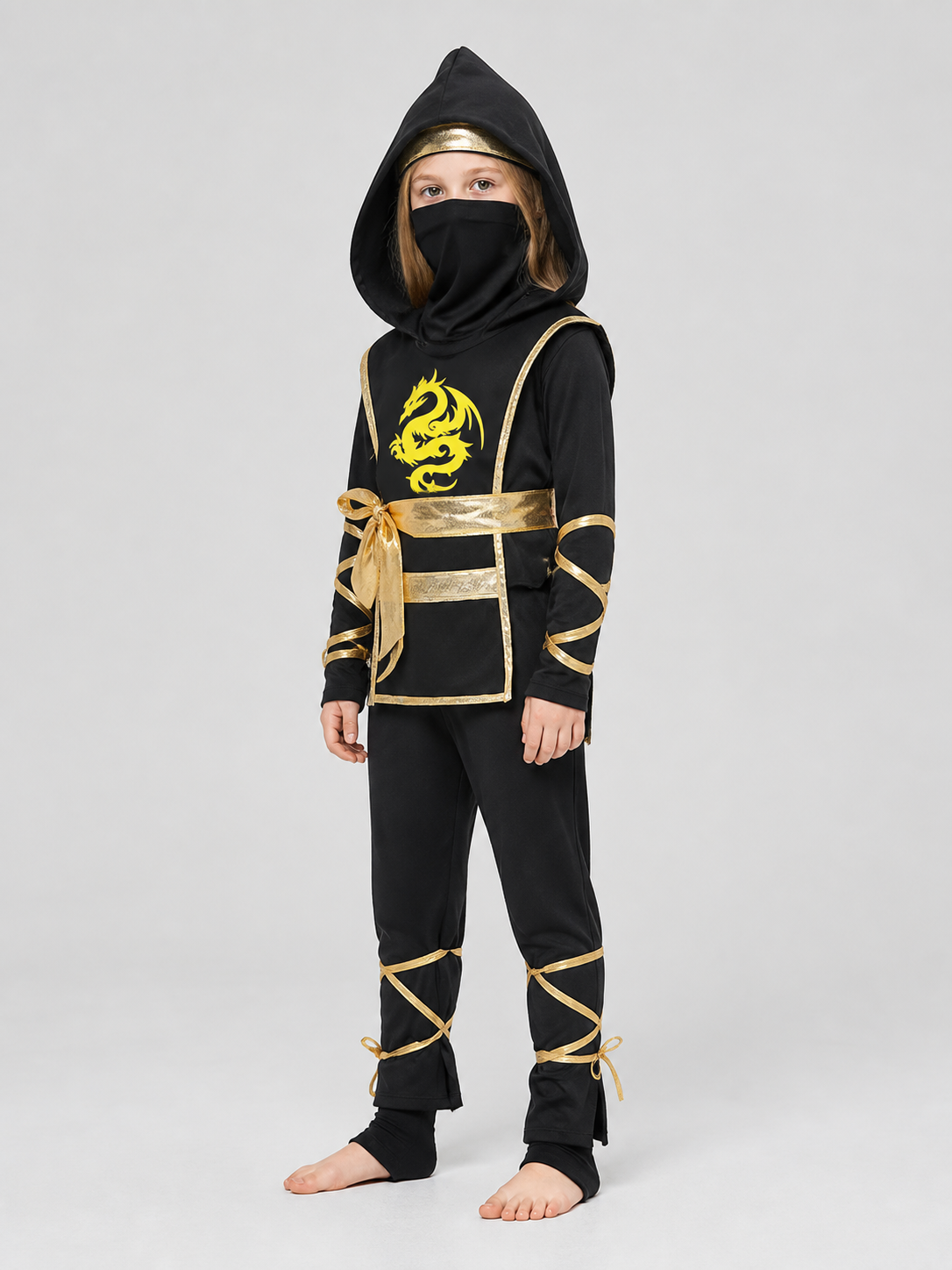 Children’s Naruto Ninja Costume for Cosplay, Set side view