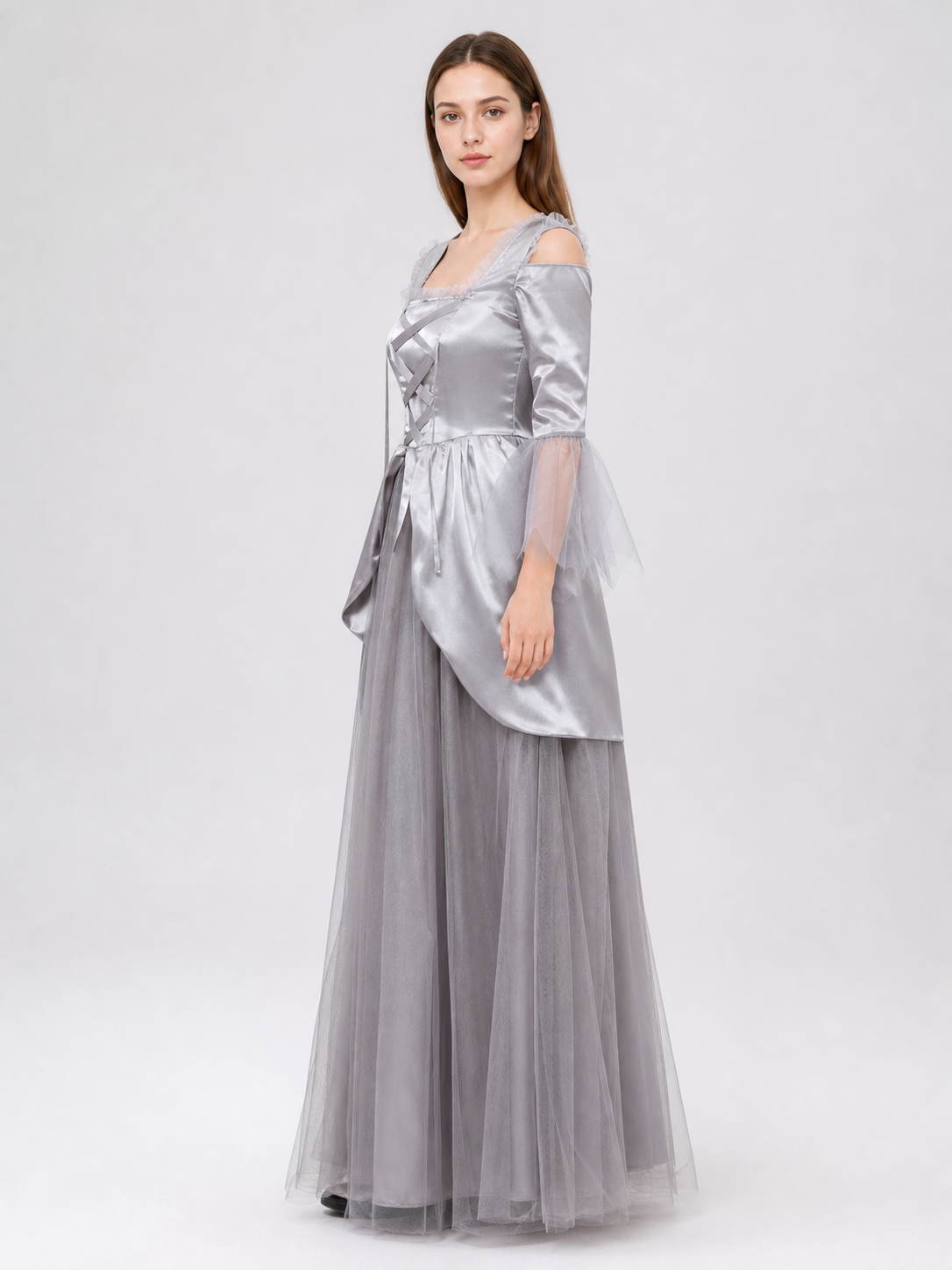 Gray Ghost-Themed Cosplay Dress side view