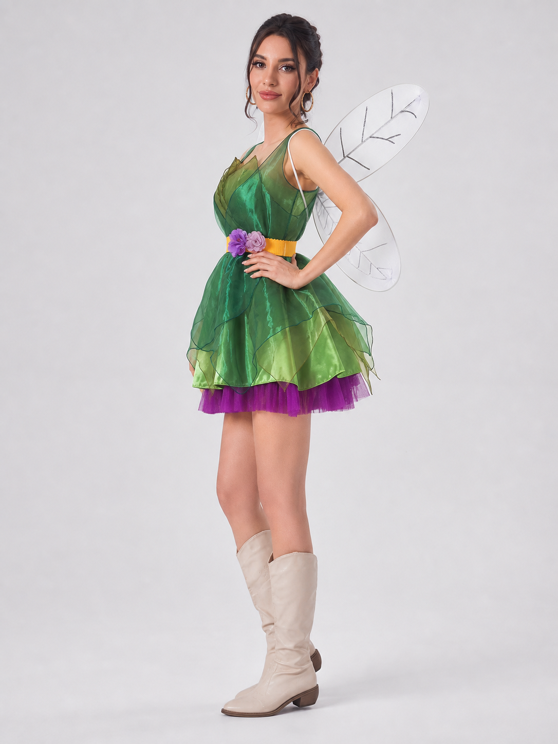 Green Elf Costume with Wings for Cosplay