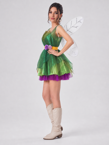 Green Elf Costume with Wings for Cosplay