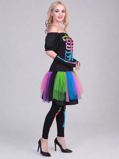 Halloween Skeleton Costume with a Tutu Skirt