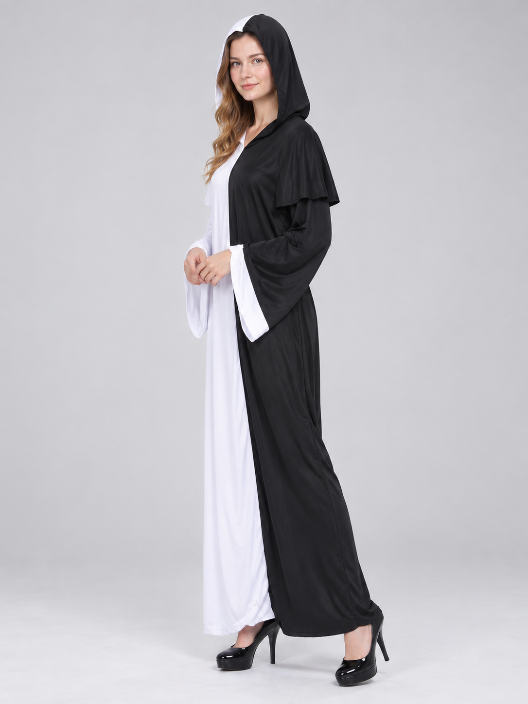 Black and White Hooded Ghost Costume