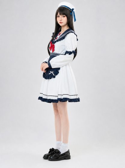Sailor-Style Cosplay Dress with Apron