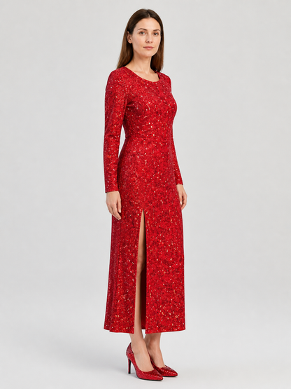 Fairy Godmother Dress from Shrek 2, Red, with Sequins side view