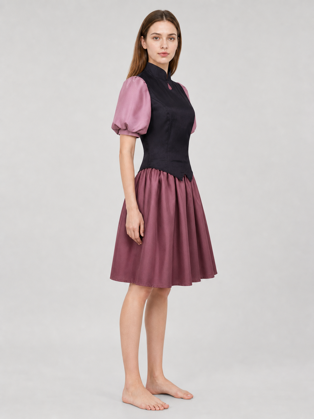 Cosplay costume: top with collar and full skirt