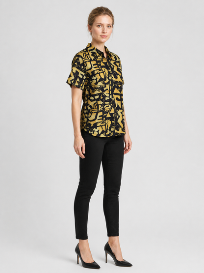 Yellow Stranger Things Printed Shirt for Cosplay side view