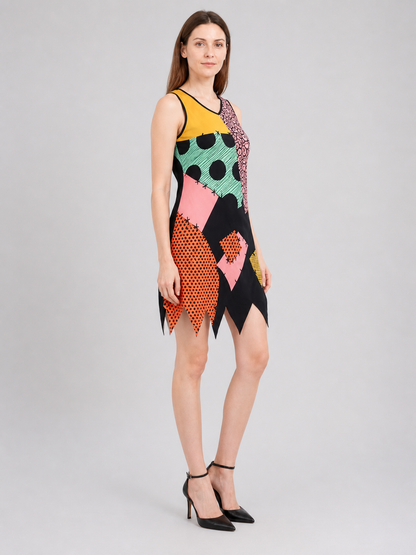 Sally Cosplay Costume Dress, Patchwork Design side view