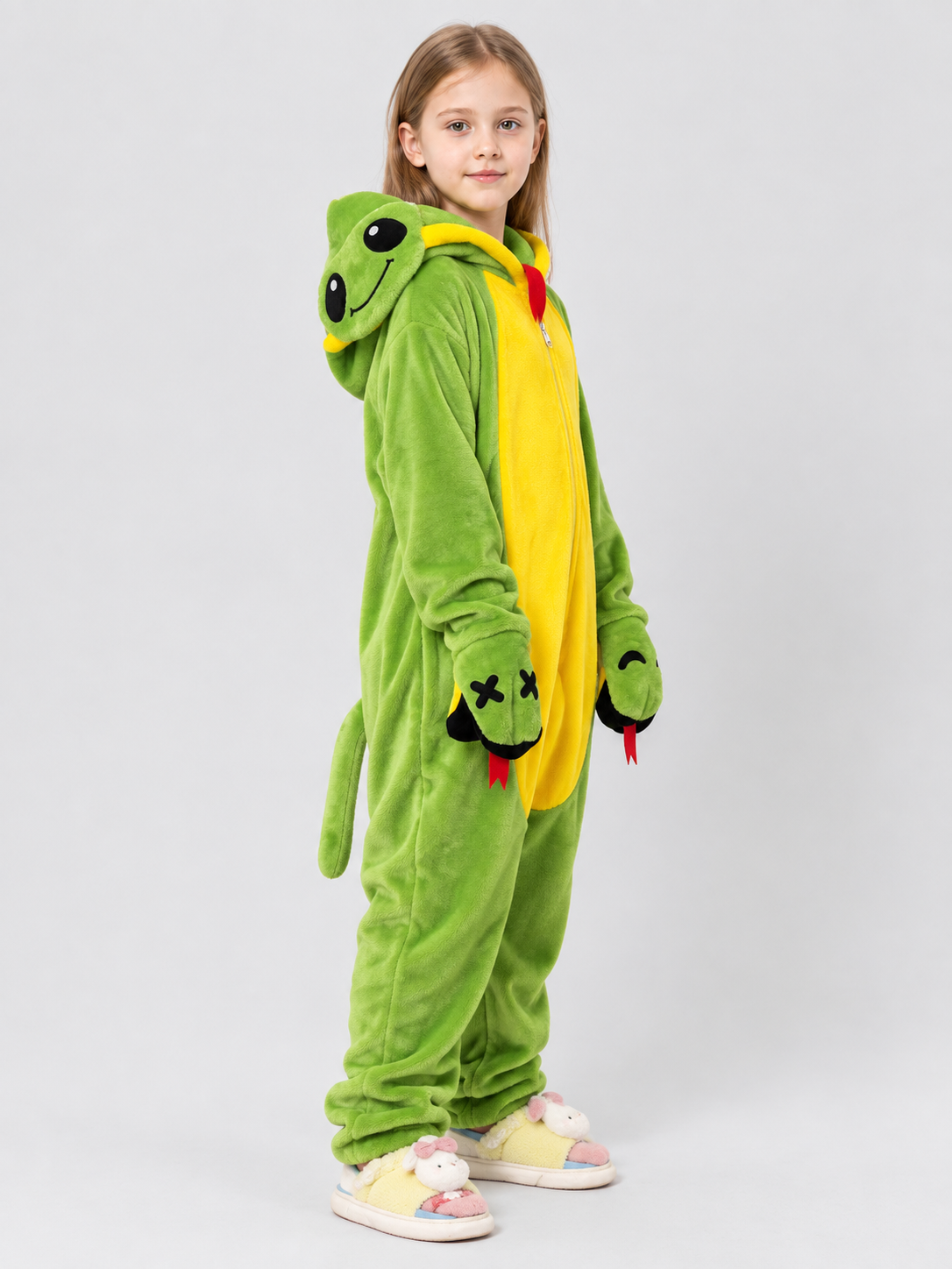 Green Flannel Hooded Pajama Jumpsuit