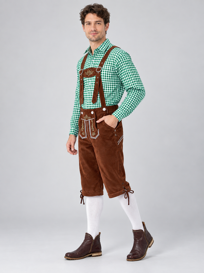 Bavarian costume for Oktoberfest: plaid shirt and pants