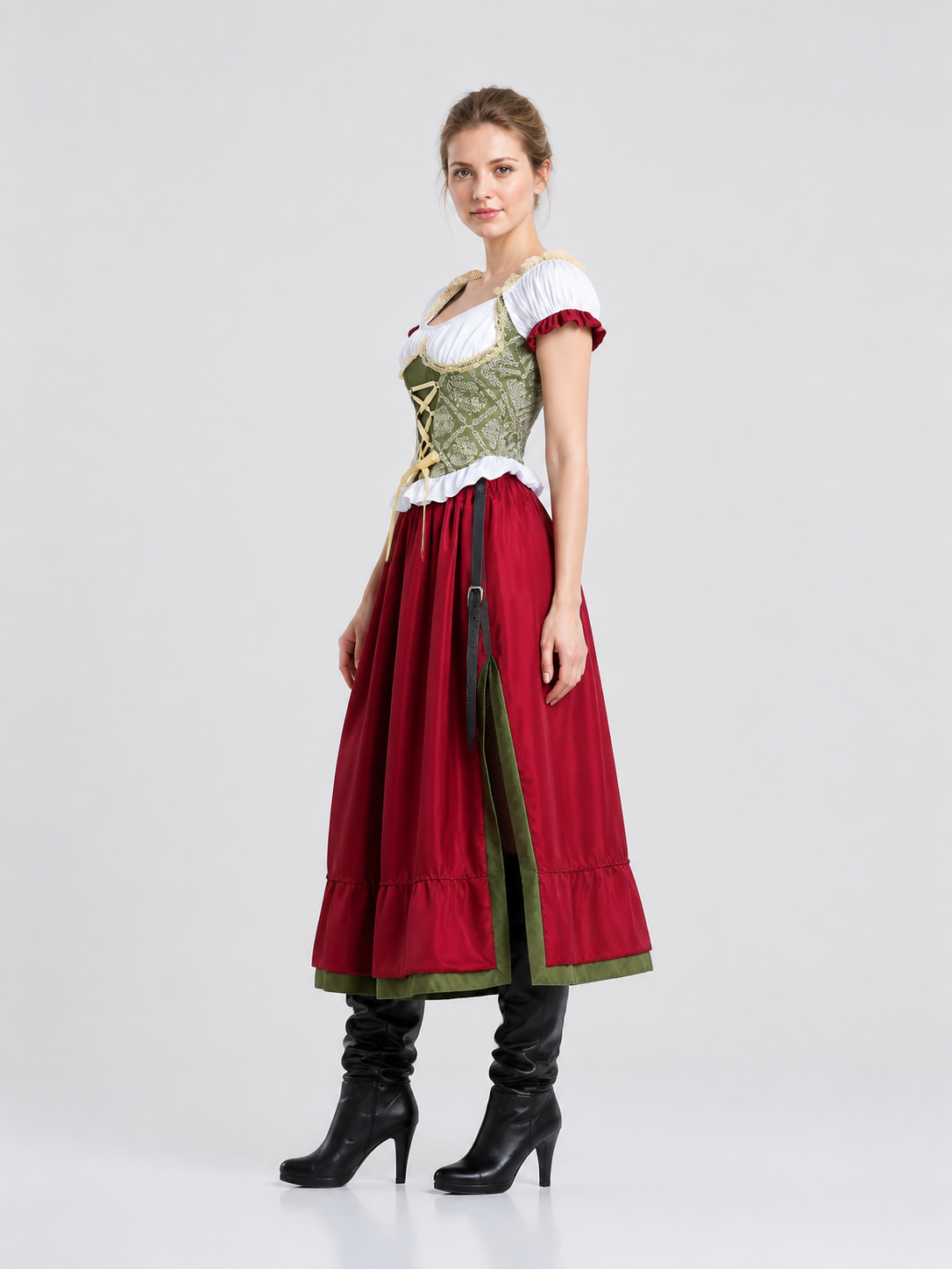 Historical Ethnic-Style Costume, Long Dress side view