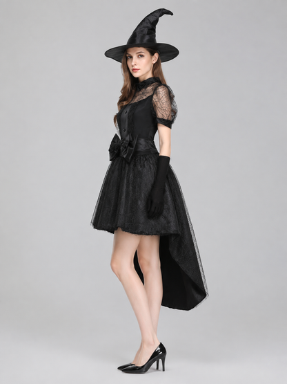 Black Witch Costume with Train side view