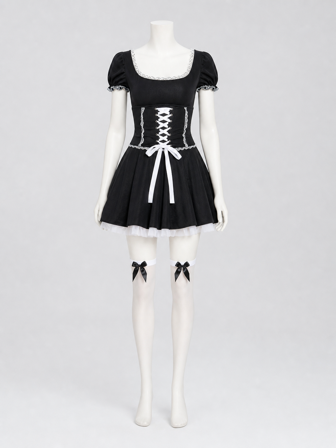 Lace-Up Stage Dress with Lace side view