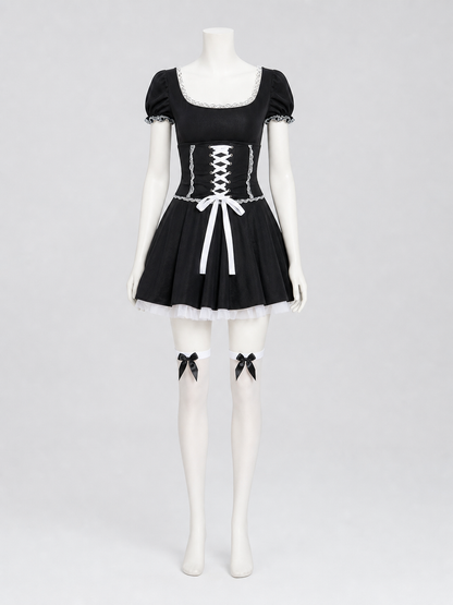 Lace-Up Stage Dress with Lace side view