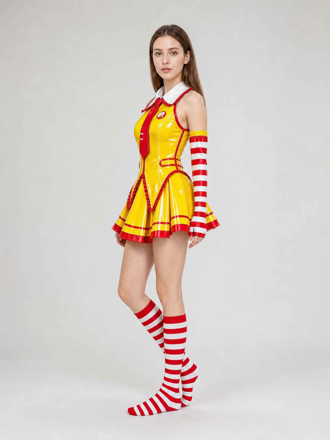 Cosplay Costume with Dress, Sleeves, and Stockings