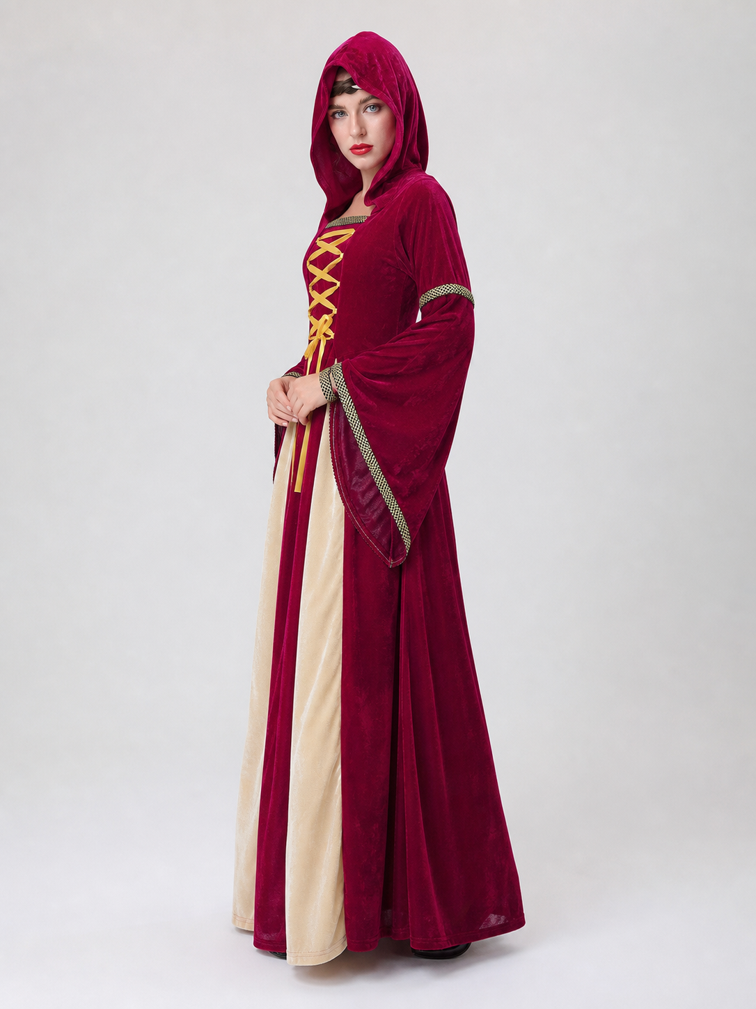 Vintage Court Dress with Hood and Lacing