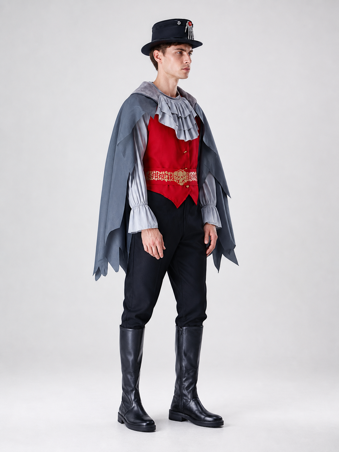 Halloween Vampire Costume with Cape and Hat