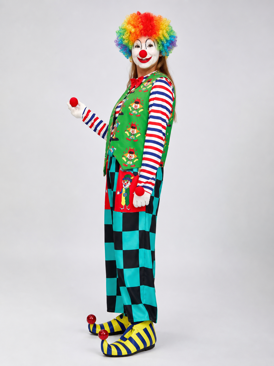 Bright clown costume for performances and parties