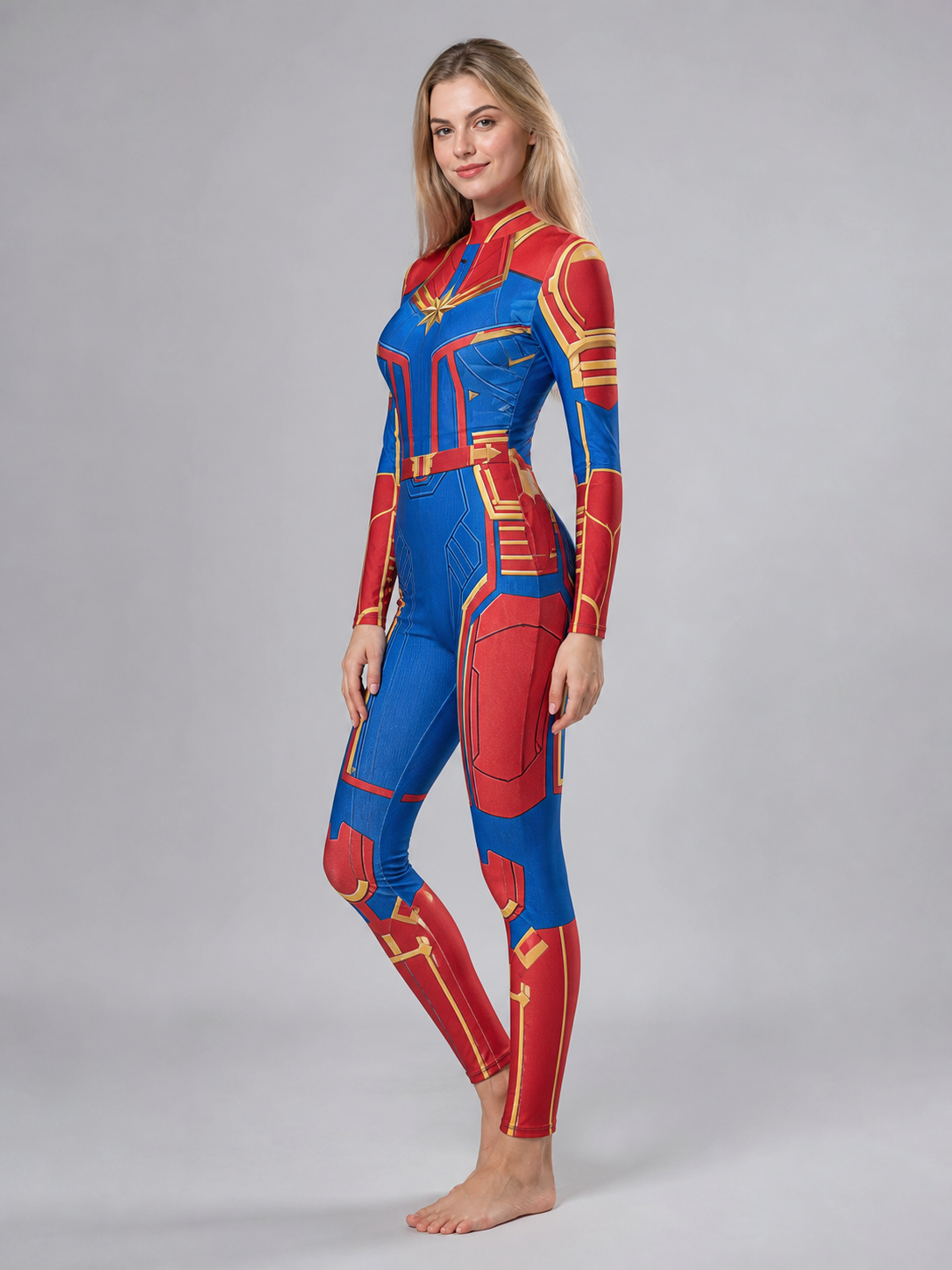 Superhero Costume Bodysuit with Print, Long Sleeve