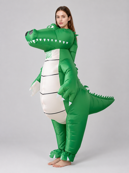 Inflatable Crocodile-Dinosaur Costume for Parties