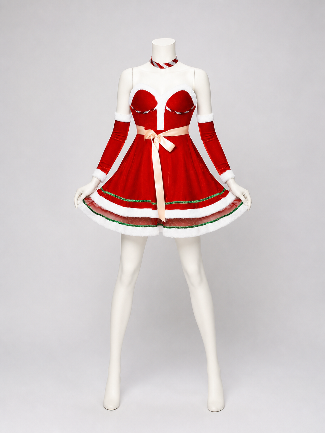 New Year's Costume Dress with Full Skirt and Trim