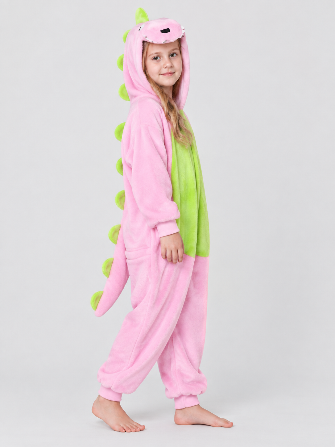 Pink Kigurumi Pajama with Animal Face Hood