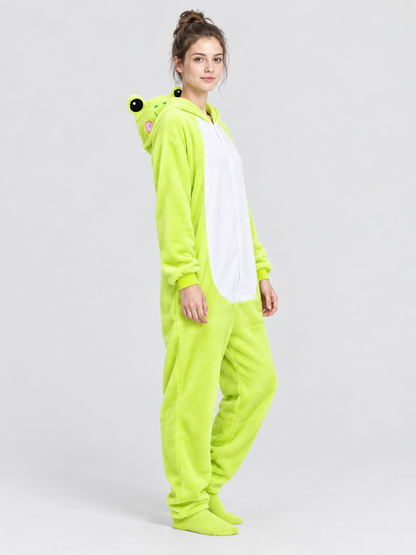 Frog Hooded Pajama Jumpsuit