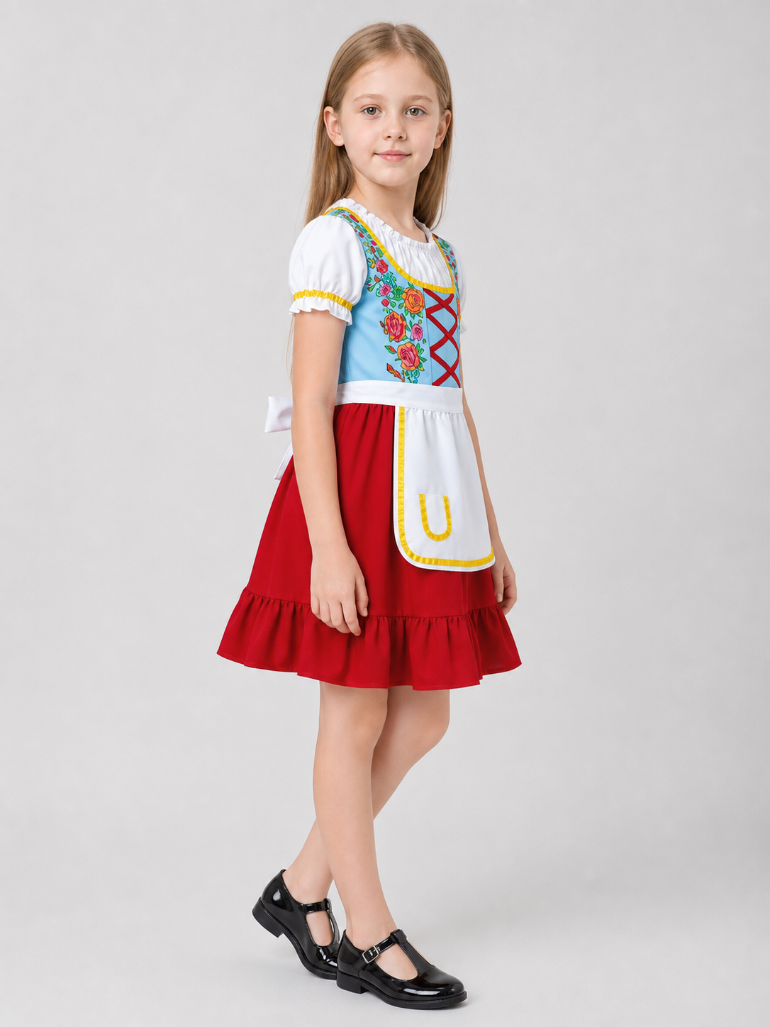 Carnival Costume Dress with Apron and Lacing