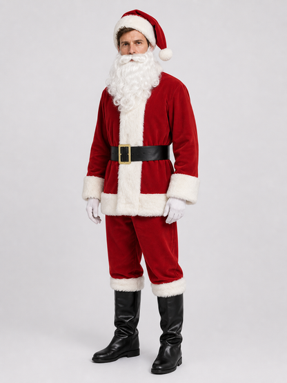 Red Santa Claus Costume, Cosplay Set side view