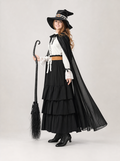 Halloween Witch Costume with Hat and Cloak