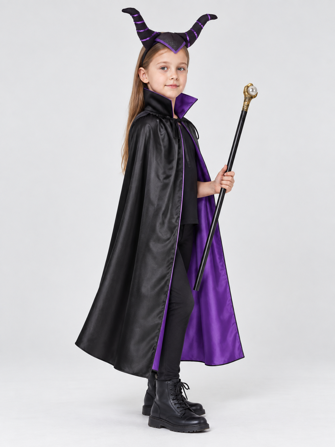 Witch Carnival Costume with Cape side view