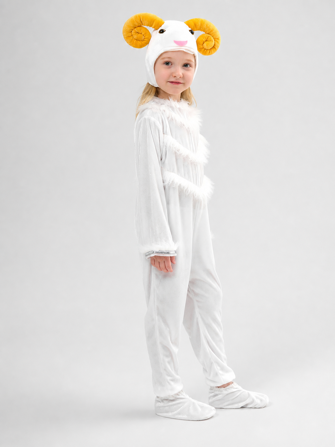 Halloween sheep costume with a hood and horns
