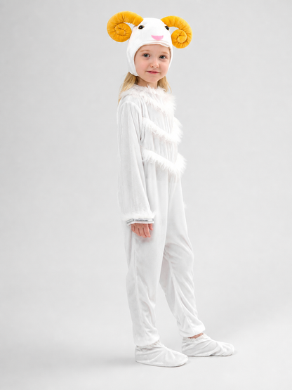 Halloween sheep costume with a hood and horns