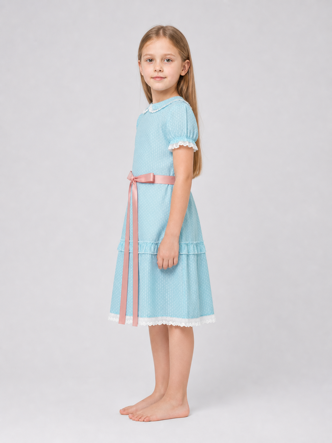 Shining Cosplay Dress with Collar and Sash