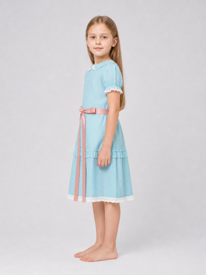 Shining Cosplay Dress with Collar and Sash