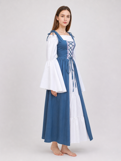Medieval-Style Dress with a Square Neckline