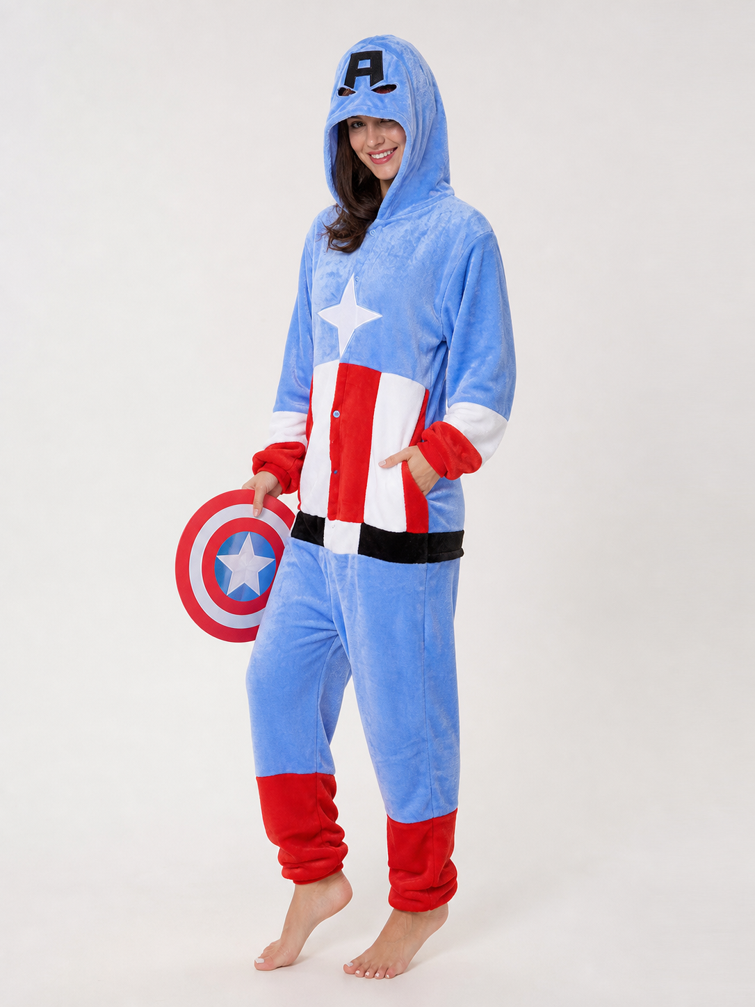 Hooded Superhero Costume Jumpsuit