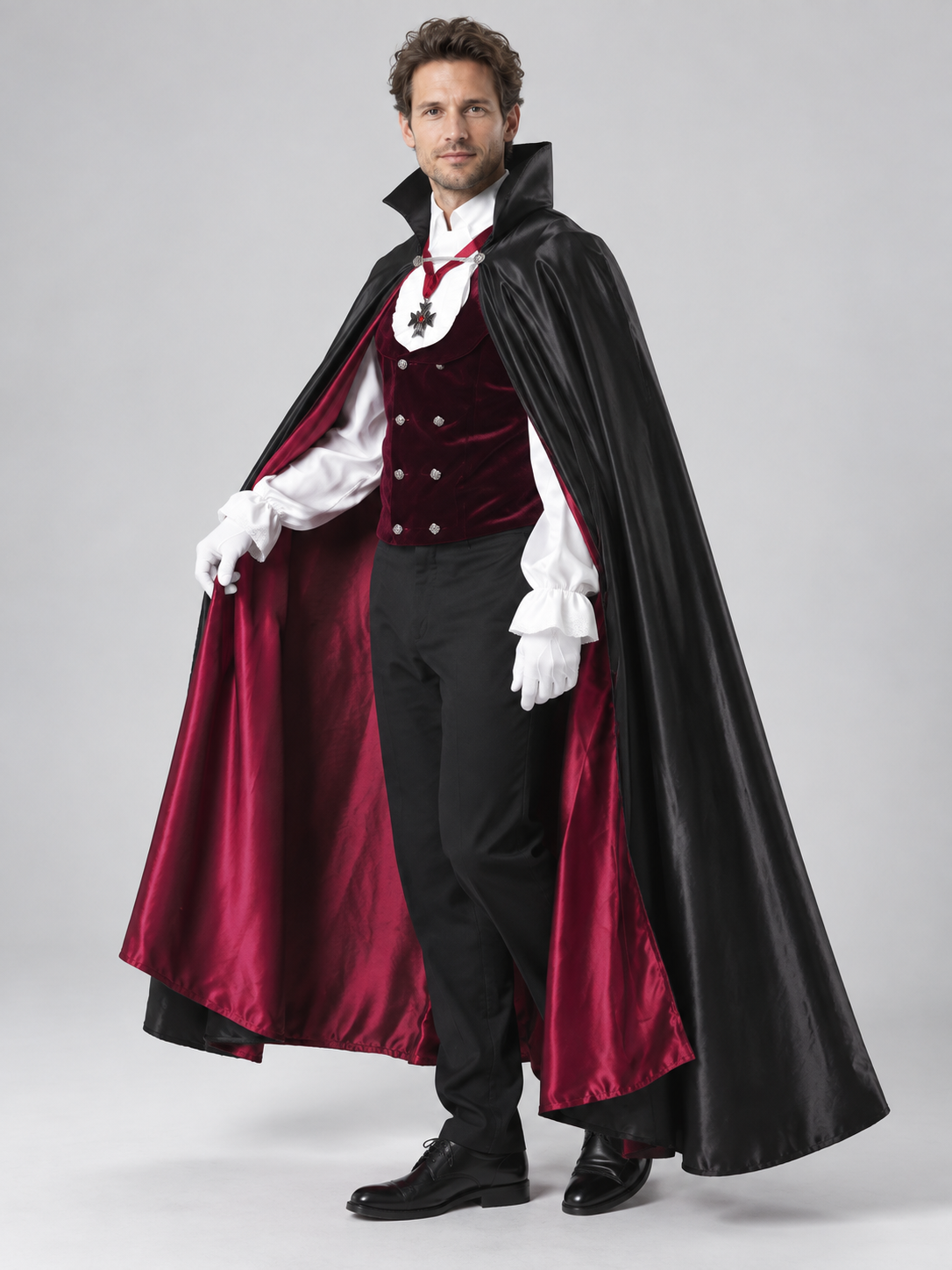 Adult Vampire Costume with Black Cape