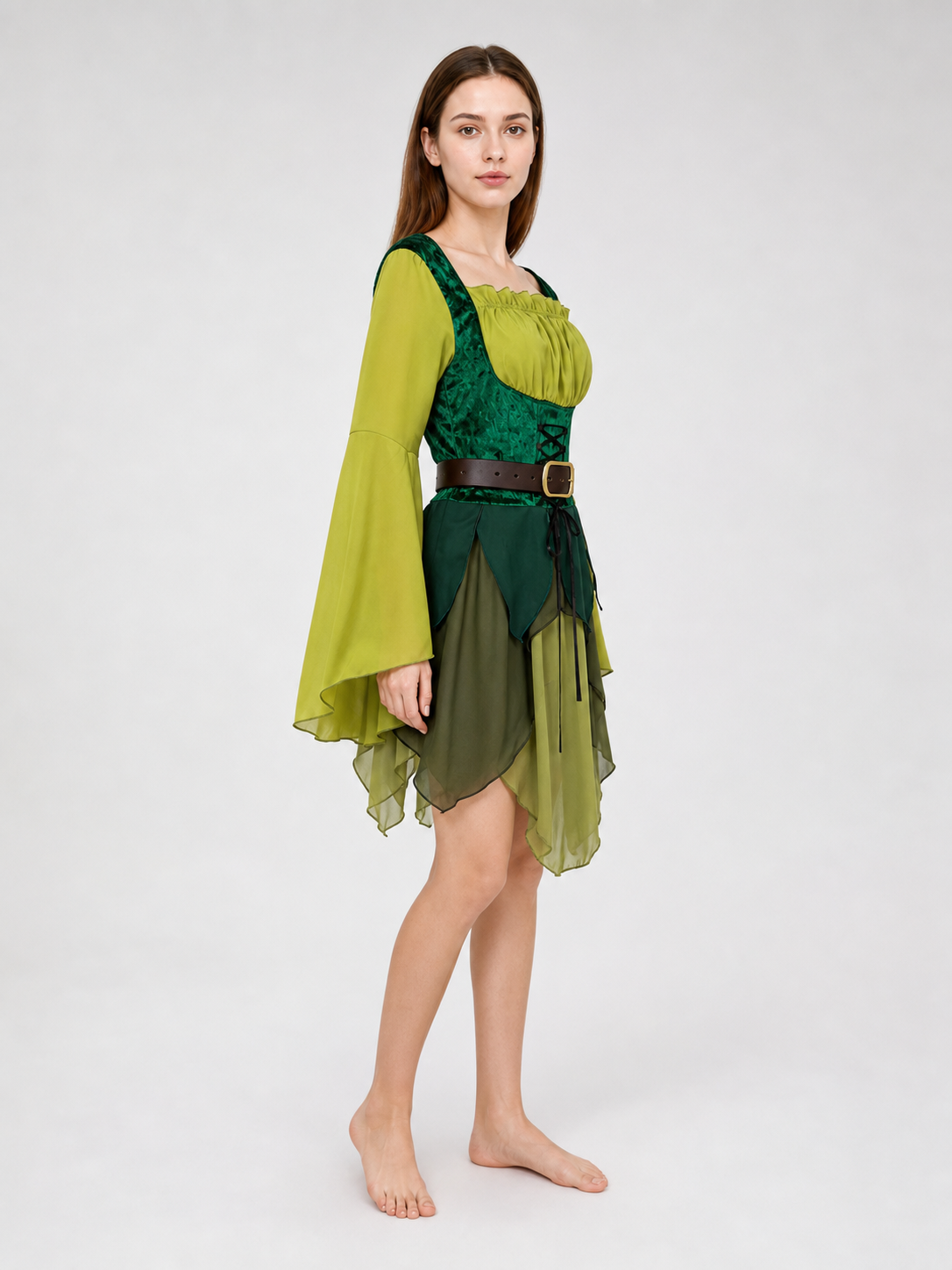 Fantasy Dress with Belt for Cosplay and Celebrations