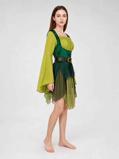 Fantasy Dress with Belt for Cosplay and Celebrations