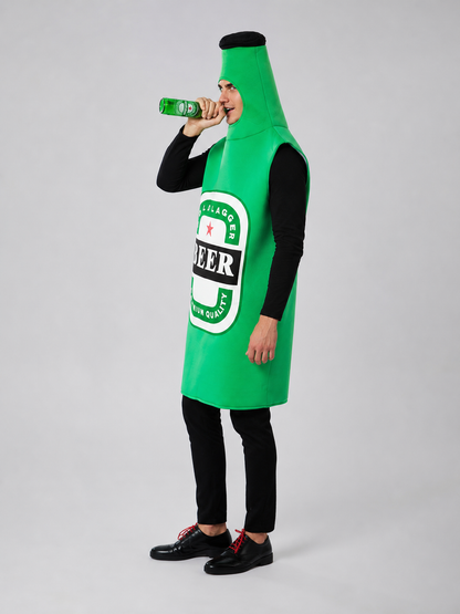 Halloween Beer Bottle Costume with Hood side view 3