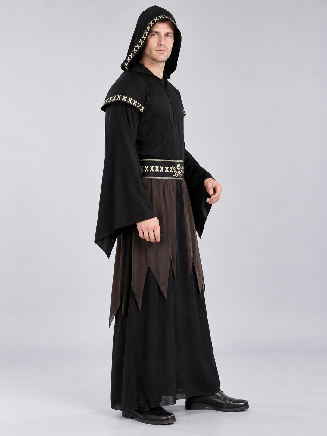Dark Wizard Costume with Hood and Belt
