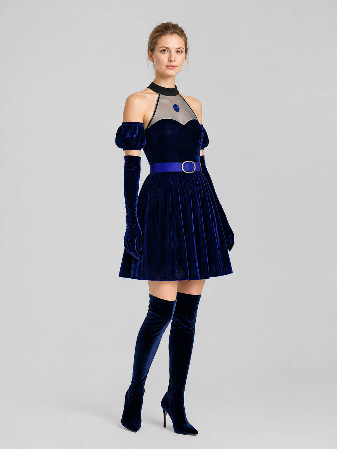 Star Wars Cosplay Dress with Belt and Gloves side view